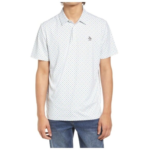 * Penguin Munsingwear Mushroom Polo Golf Short Sleeve Bright White Shirt - Picture 1 of 7